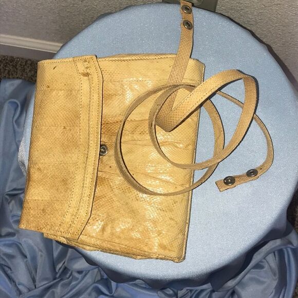 Vintage Handbags - Vintage Crossbody Snake Skin 100% Women Bag